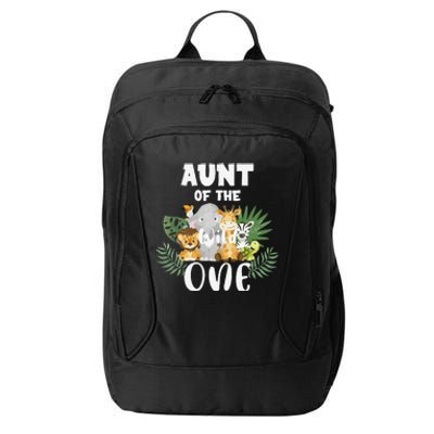 Aunt Of The Wild One 1st Birthday Safari Family Matching City Backpack