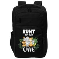 Aunt Of The Wild One 1st Birthday Safari Family Matching Impact Tech Backpack