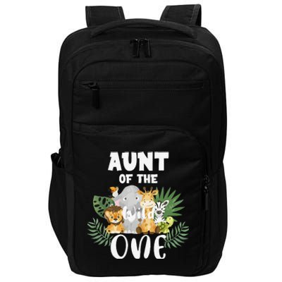 Aunt Of The Wild One 1st Birthday Safari Family Matching Impact Tech Backpack