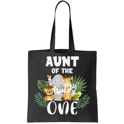 Aunt Of The Wild One 1st Birthday Safari Family Matching Tote Bag