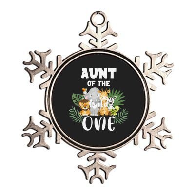 Aunt Of The Wild One 1st Birthday Safari Family Matching Metallic Star Ornament