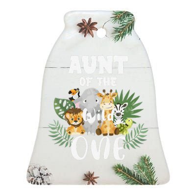 Aunt Of The Wild One 1st Birthday Safari Family Matching Ceramic Bell Ornament