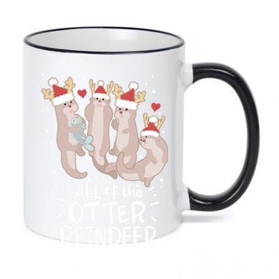 All Of The Otter Reindeer Funny Christmas Gift 11oz Black Color Changing Mug