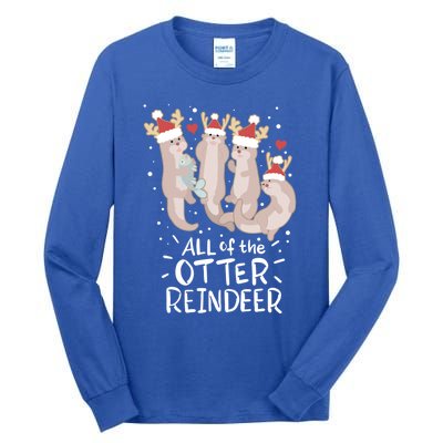 All Of The Otter Reindeer Funny Christmas Gift Tall Long Sleeve T-Shirt