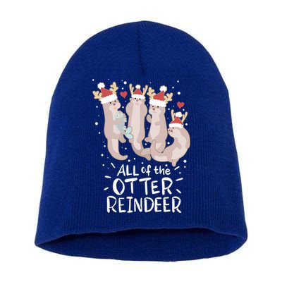 All Of The Otter Reindeer Funny Christmas Gift Short Acrylic Beanie