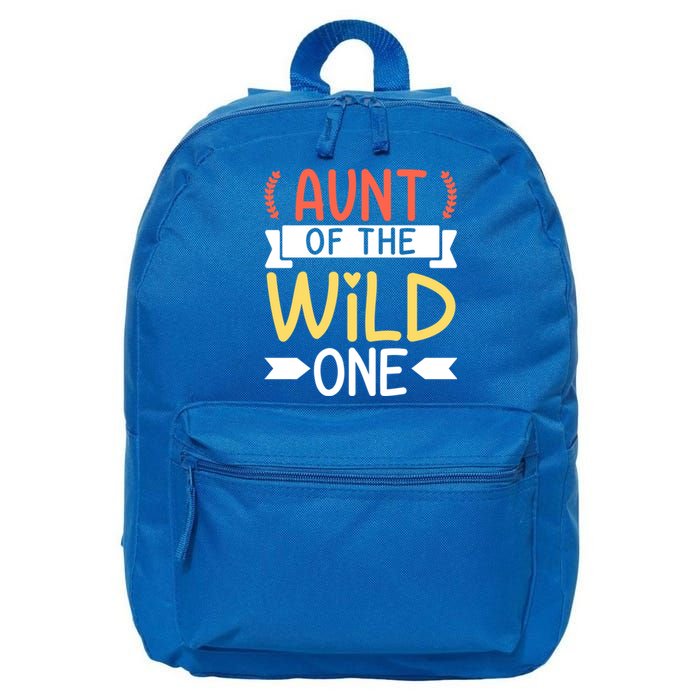 Aunt Of The Wild One 'S First Birthday Party Family Gift 16 in Basic Backpack