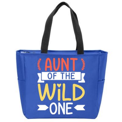 Aunt Of The Wild One 'S First Birthday Party Family Gift Zip Tote Bag