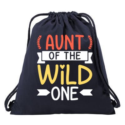 Aunt Of The Wild One 'S First Birthday Party Family Gift Drawstring Bag