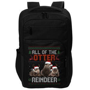 All Of The Otter Reindeer Christmas Funny Xmas Otter Lovers Impact Tech Backpack