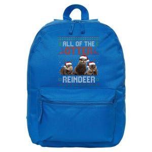 All Of The Otter Reindeer Christmas Funny Xmas Otter Lovers 16 in Basic Backpack