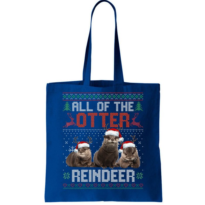 All Of The Otter Reindeer Christmas Funny Xmas Otter Lovers Tote Bag