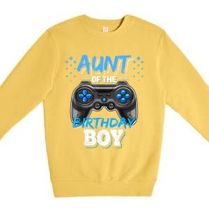 Aunt Of The Birthday Boy Matching Video Game Birthday Gift Premium Crewneck Sweatshirt