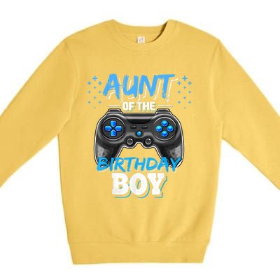 Aunt Of The Birthday Boy Matching Video Game Birthday Gift Premium Crewneck Sweatshirt