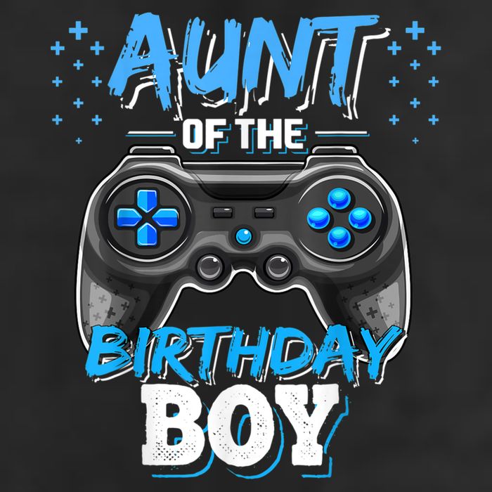 Aunt Of The Birthday Boy Matching Video Game Birthday Gift 7 Panel Mesh Trucker Snapback Hat