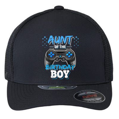 Aunt Of The Birthday Boy Matching Video Game Birthday Gift Flexfit Unipanel Trucker Cap