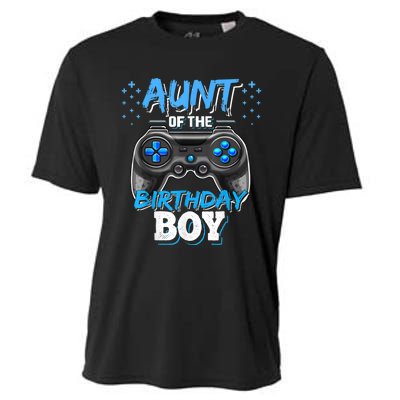 Aunt Of The Birthday Boy Matching Video Game Birthday Gift Cooling Performance Crew T-Shirt