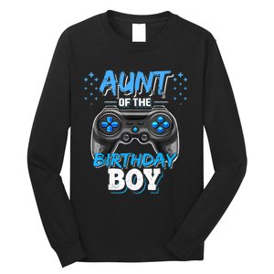 Aunt Of The Birthday Boy Matching Video Game Birthday Gift Long Sleeve Shirt