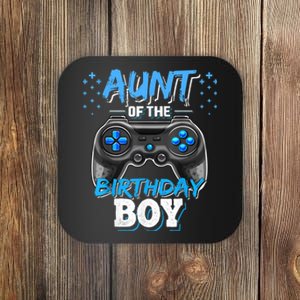 Aunt Of The Birthday Boy Matching Video Game Birthday Gift Coaster