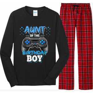 Aunt Of The Birthday Boy Matching Video Game Birthday Gift Long Sleeve Pajama Set