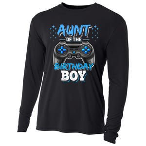 Aunt Of The Birthday Boy Matching Video Game Birthday Gift Cooling Performance Long Sleeve Crew