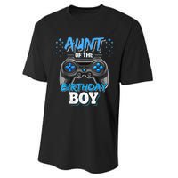 Aunt Of The Birthday Boy Matching Video Game Birthday Gift Performance Sprint T-Shirt