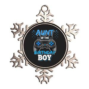 Aunt Of The Birthday Boy Matching Video Game Birthday Gift Metallic Star Ornament