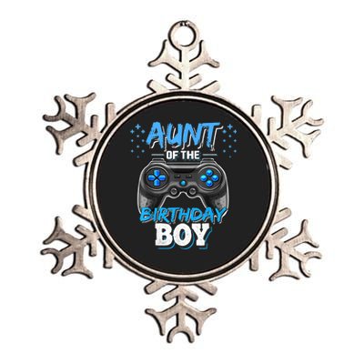 Aunt Of The Birthday Boy Matching Video Game Birthday Gift Metallic Star Ornament