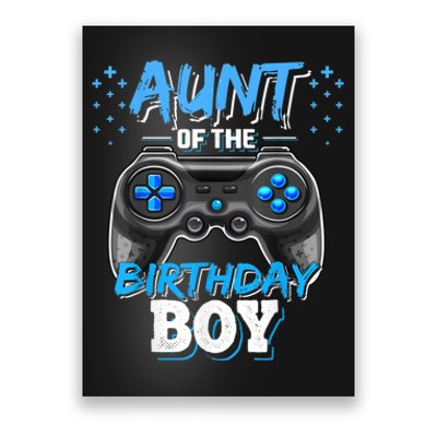 Aunt Of The Birthday Boy Matching Video Game Birthday Gift Poster