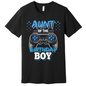 Aunt Of The Birthday Boy Matching Video Game Birthday Gift Premium T-Shirt