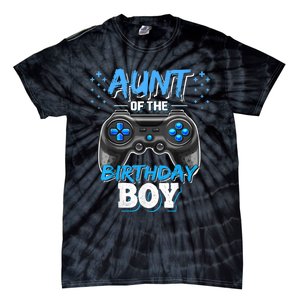 Aunt Of The Birthday Boy Matching Video Game Birthday Gift Tie-Dye T-Shirt