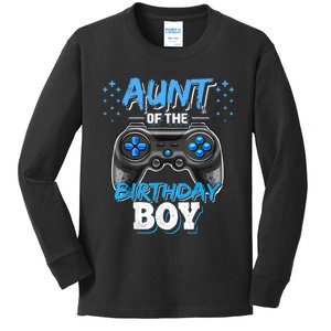 Aunt Of The Birthday Boy Matching Video Game Birthday Gift Kids Long Sleeve Shirt