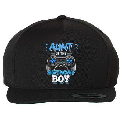 Aunt Of The Birthday Boy Matching Video Game Birthday Gift Wool Snapback Cap