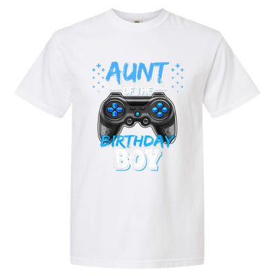 Aunt Of The Birthday Boy Matching Video Game Birthday Gift Garment-Dyed Heavyweight T-Shirt