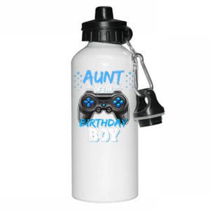 Aunt Of The Birthday Boy Matching Video Game Birthday Gift Aluminum Water Bottle