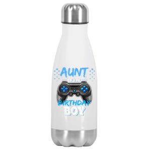 Aunt Of The Birthday Boy Matching Video Game Birthday Gift Stainless Steel Insulated Water Bottle