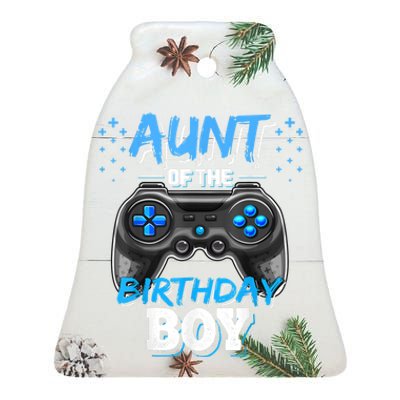 Aunt Of The Birthday Boy Matching Video Game Birthday Gift Ceramic Bell Ornament