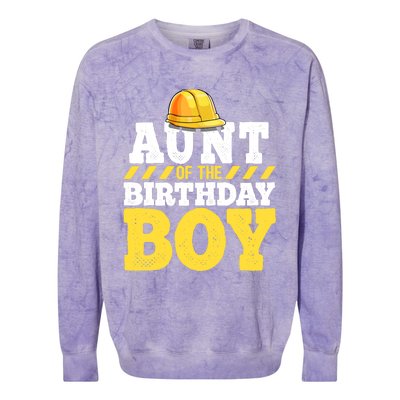 Aunt of the Birthday Boy Construction Birthday Party Colorblast Crewneck Sweatshirt