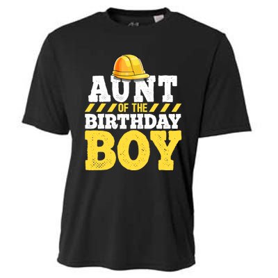 Aunt of the Birthday Boy Construction Birthday Party Cooling Performance Crew T-Shirt