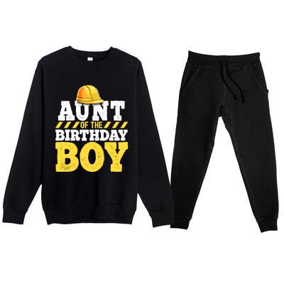 Aunt of the Birthday Boy Construction Birthday Party Premium Crewneck Sweatsuit Set