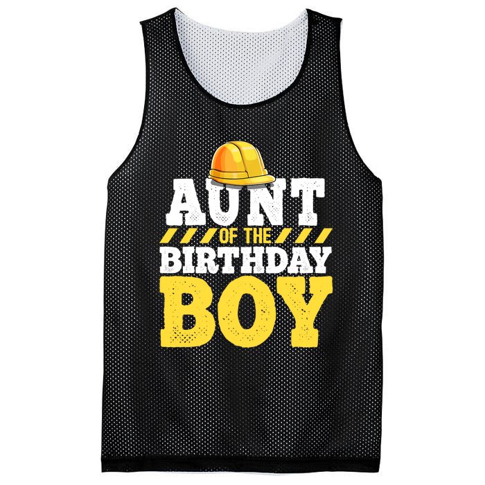 Aunt of the Birthday Boy Construction Birthday Party Mesh Reversible Basketball Jersey Tank