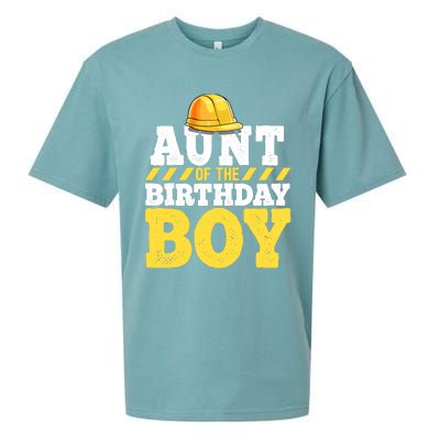 Aunt of the Birthday Boy Construction Birthday Party Sueded Cloud Jersey T-Shirt