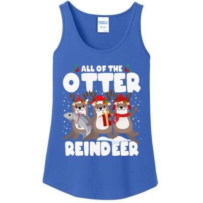 All Of The Otter Reindeer Funny Christmas Pajama Gifts Ladies Essential Tank