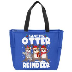 All Of The Otter Reindeer Funny Christmas Pajama Gifts Zip Tote Bag