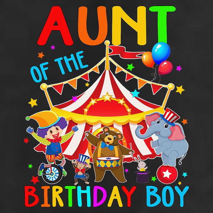 Aunt Of The Birthday Carnival Circus Themed Family Bday 7 Panel Mesh Trucker Snapback Hat