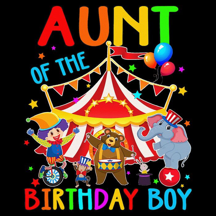 Aunt Of The Birthday Carnival Circus Themed Family Bday Flat Bill Trucker Hat
