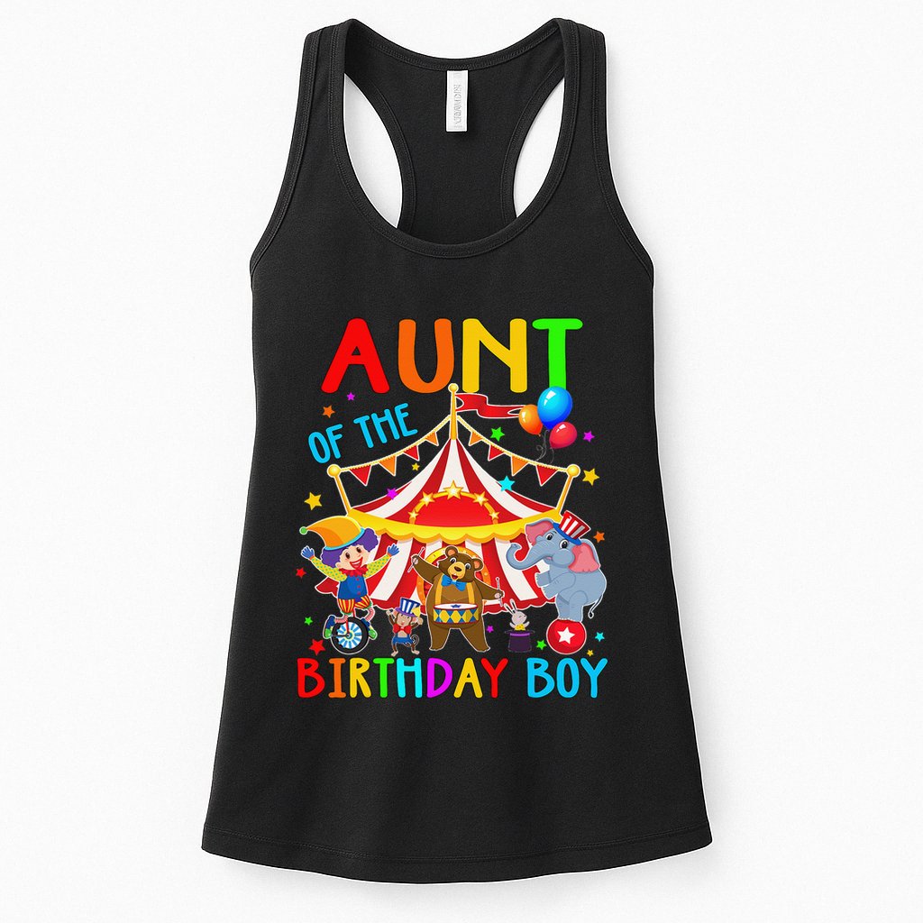 Aunt Of The Birthday Carnival Circus Themed Family Bday Womens Tank Top