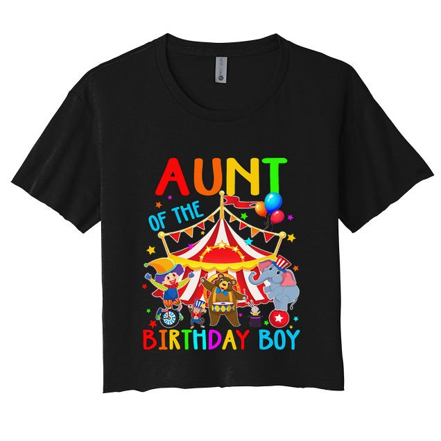 Aunt Of The Birthday Carnival Circus Themed Family Bday Crop Top