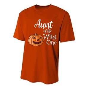 Aunt Of The Wild One First Birthday Halloween Pumpkin Gift Performance Sprint T-Shirt