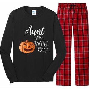 Aunt Of The Wild One First Birthday Halloween Pumpkin Gift Long Sleeve Pajama Set