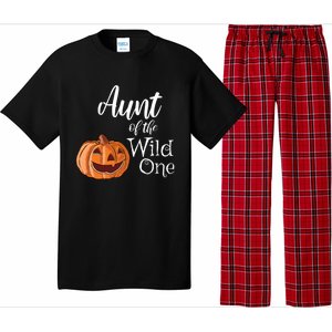 Aunt Of The Wild One First Birthday Halloween Pumpkin Gift Pajama Set